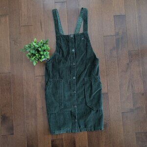TOMMY HILFIGER FOREST GREEN VINTAGE CORDUROY OVERALL DRESS